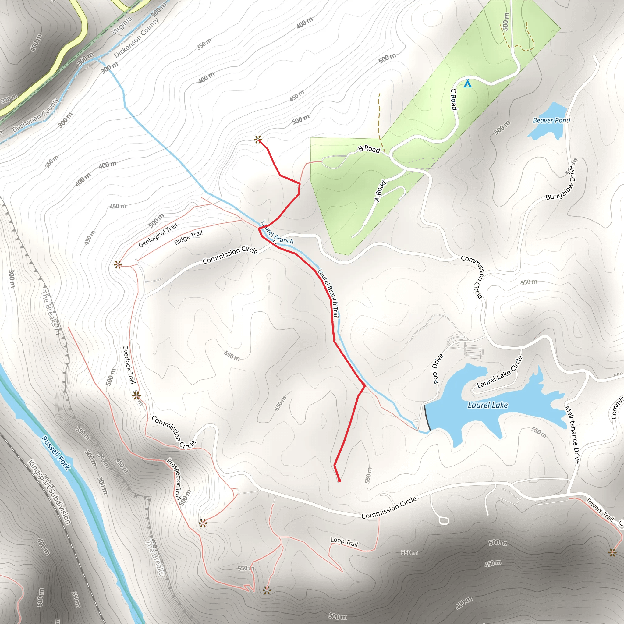 Laurel Branch Trail mobile static map
