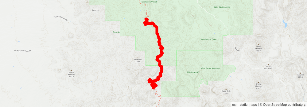Southwestern Horseshoe Trail stage 95 Map