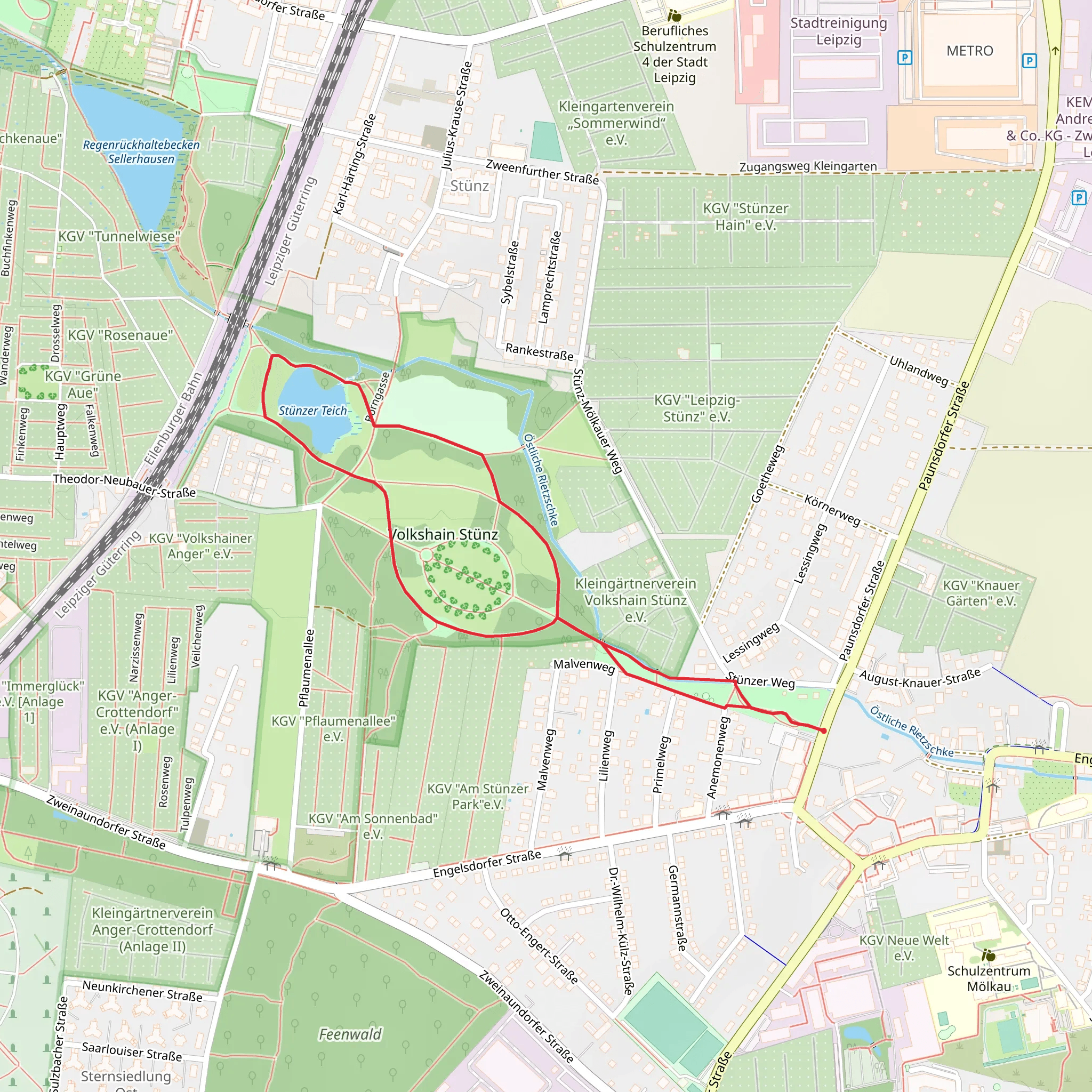 Boule-Bahn and Stünzer Teich Loop mobile static map
