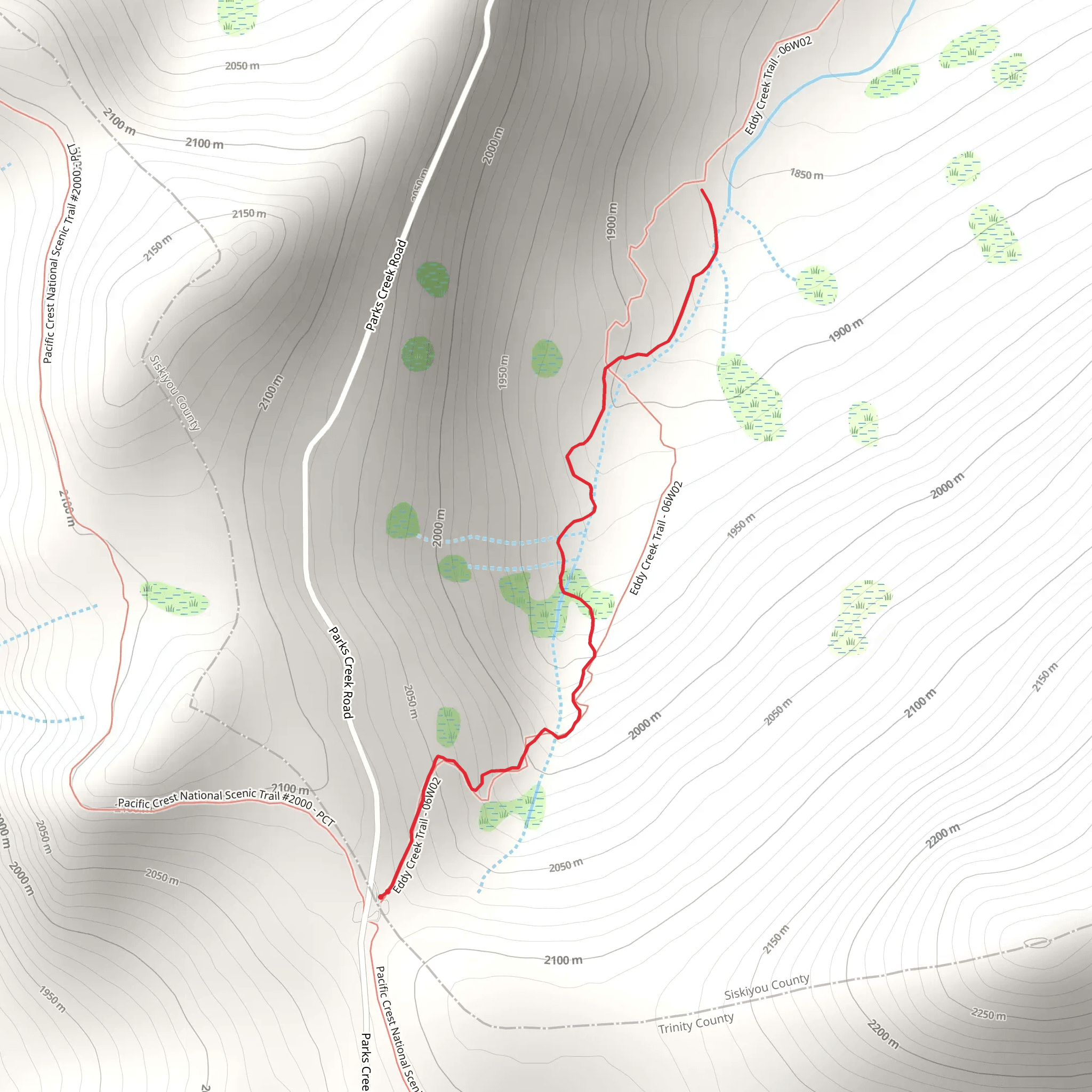 Eddy Creek Trail mobile static map