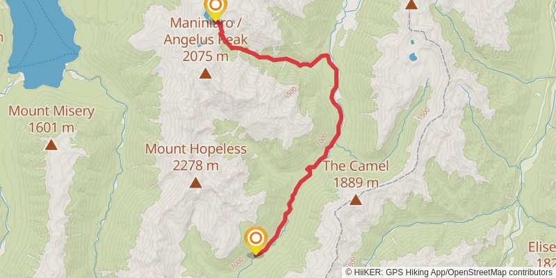 Nelson Lakes - Robert Ridge - Travers Sabine Circuit - Blue lakes - WAIAU Pass stage 2 Map