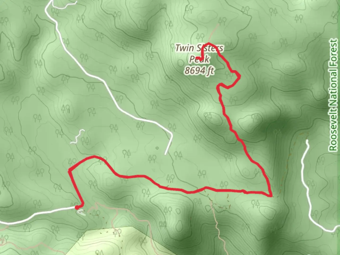 An image depicting the trail Twin Sisters Peak and its surrounding area.