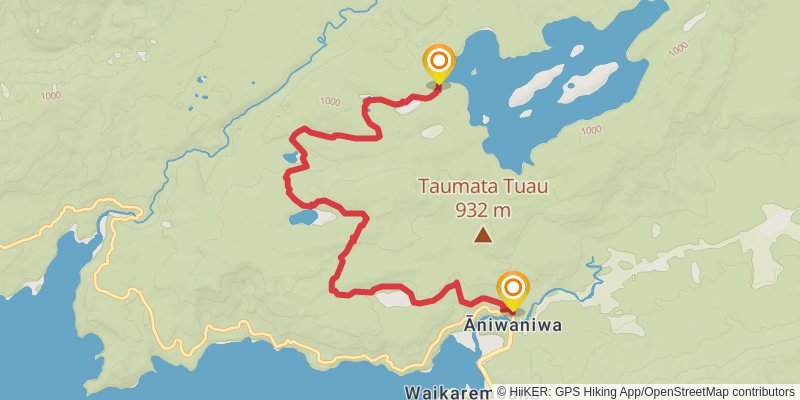 Manuoha to Waikareiti Track alt 1 Map