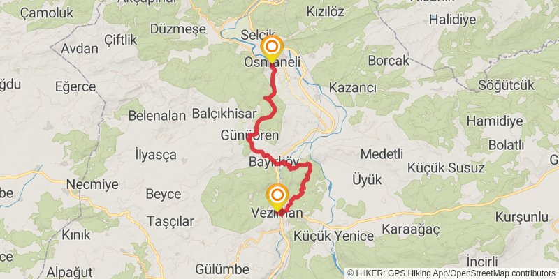 Sufi Trail stage 10 Map