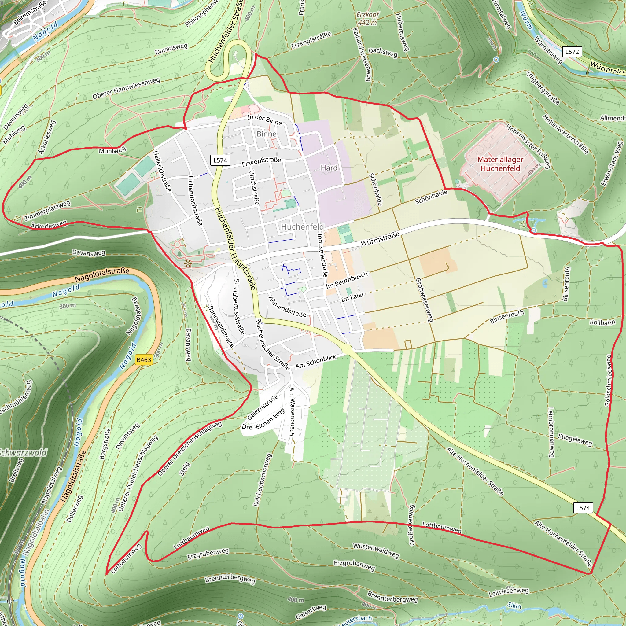 Binsenwald and Herrmannsklinge Loop mobile static map