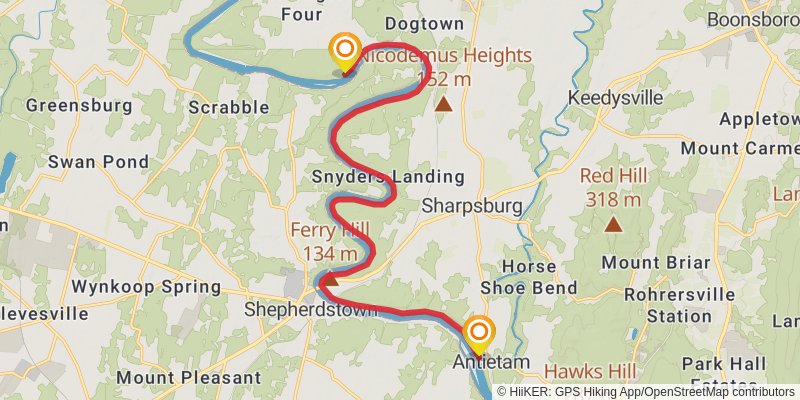 Chesapeake & Ohio Canal Trail stage 6 Map