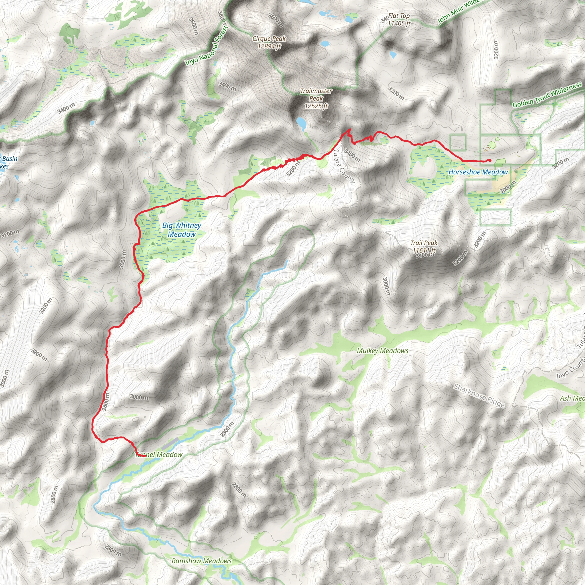 Tunnel Cutoff via Theodore Solomons Trail mobile static map