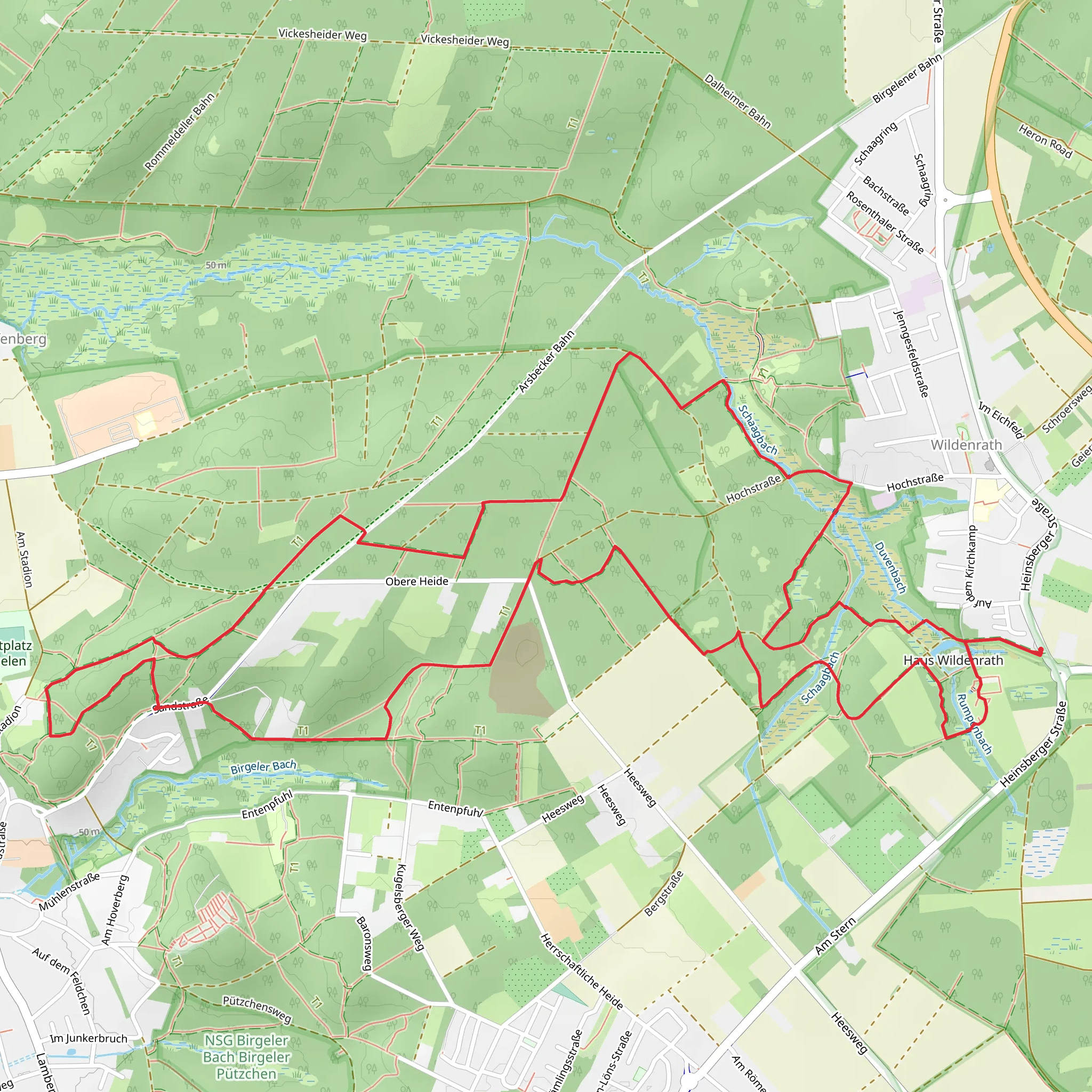 Birgeler Urwald and Traumweg Wildes Schaagbachtal mobile static map