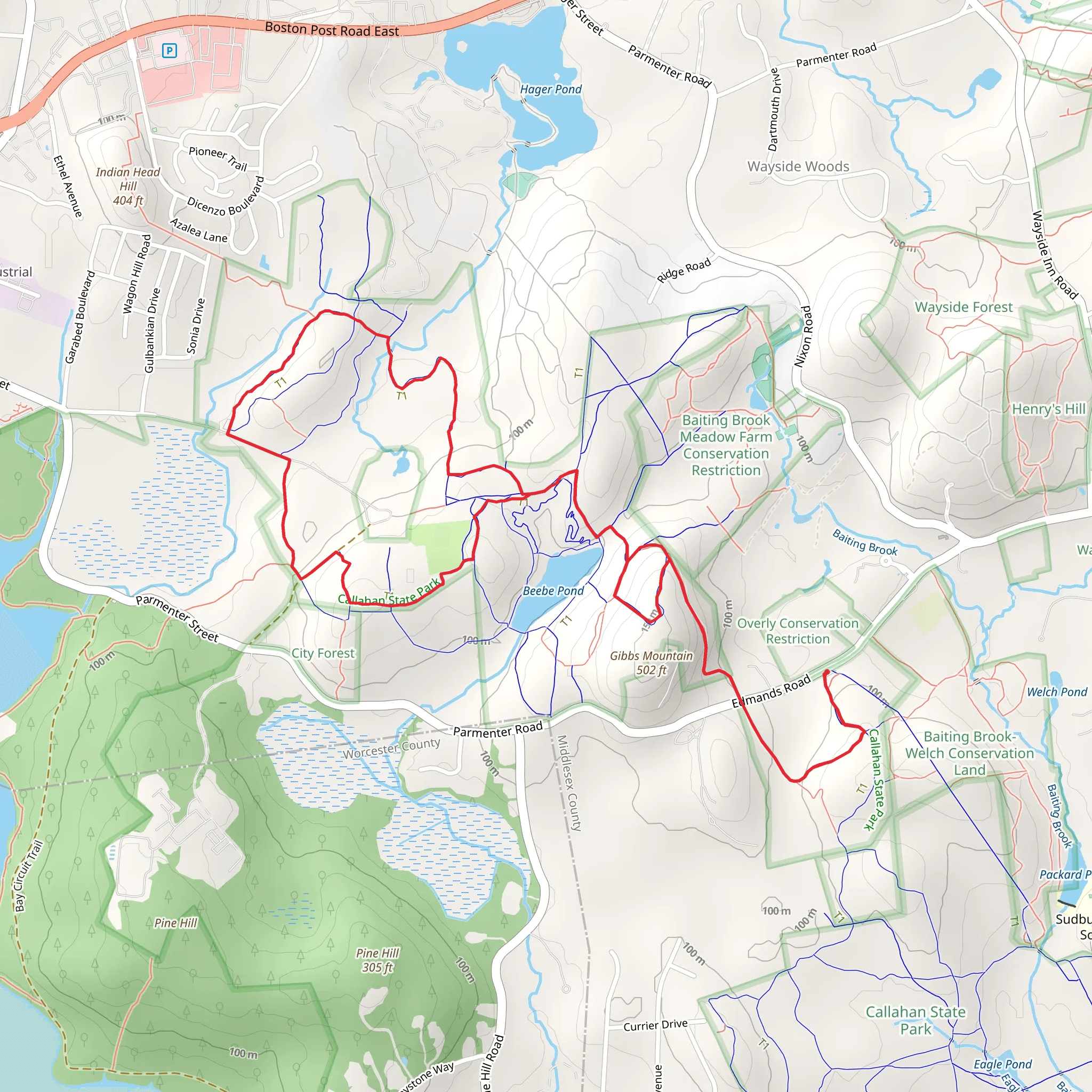 Callahan State Park Loop mobile static map