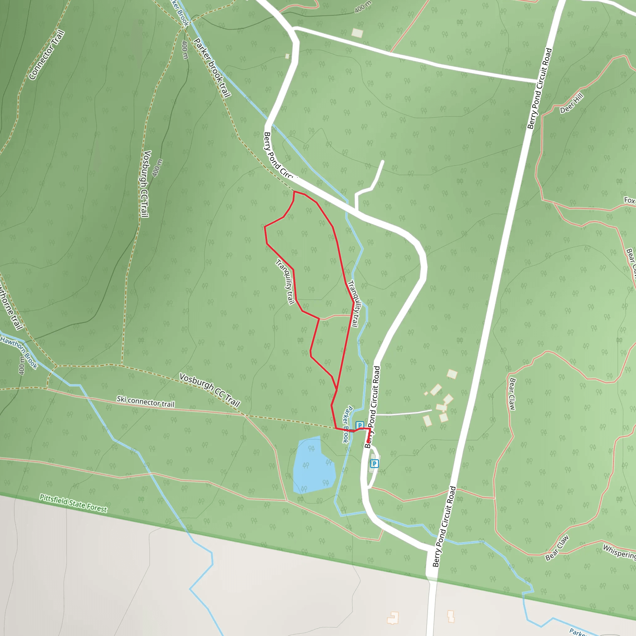 Parker brook via Tranquility Trail mobile static map