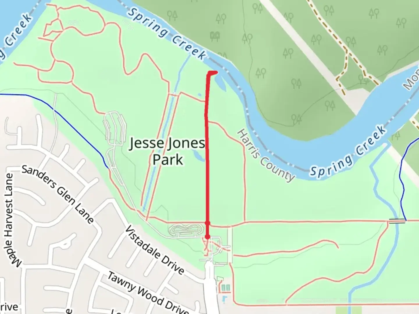 An image depicting the trail Canoe Launch Trail and its surrounding area.