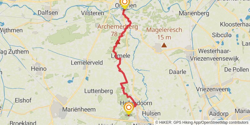 Pieterpad 1 stage 9 Map