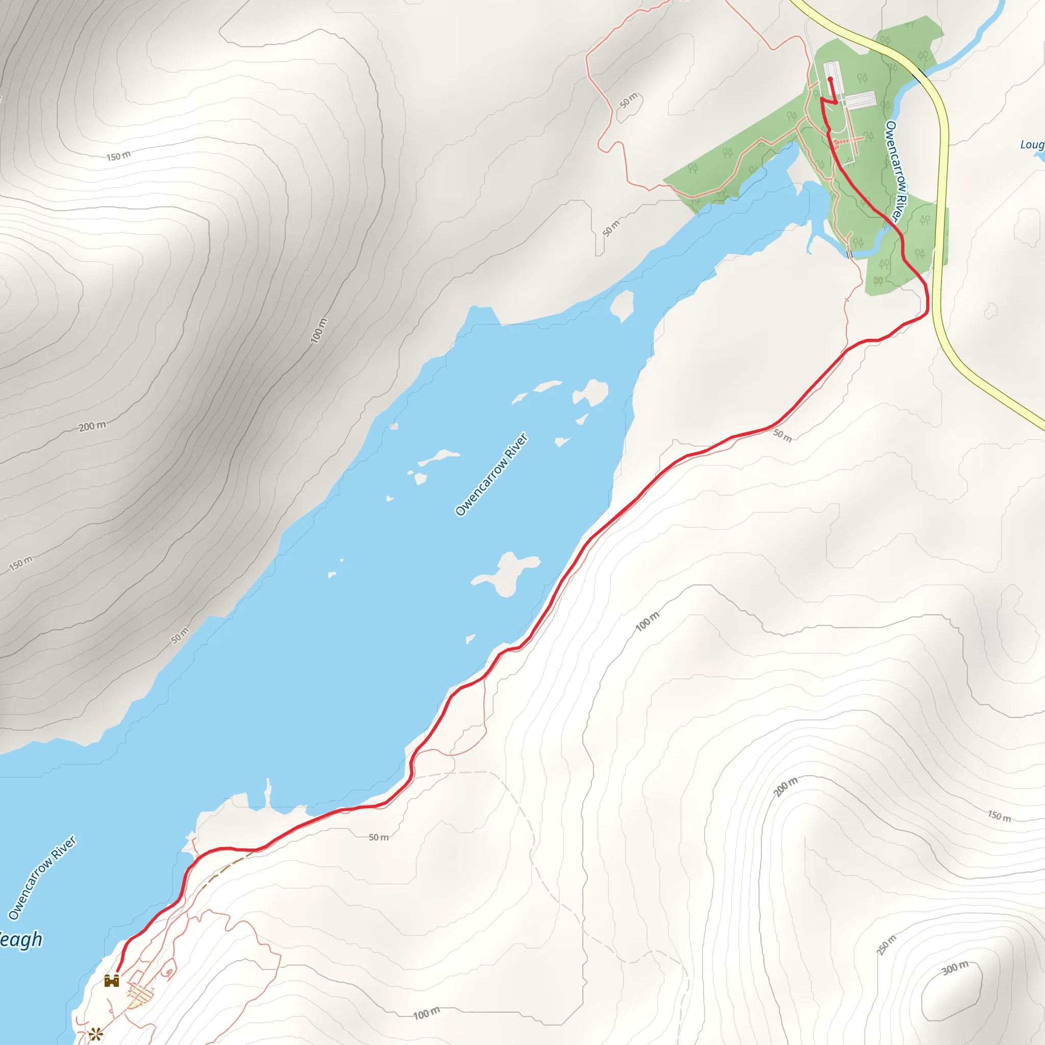 Glenveagh Castle via Lough Veagh Trail mobile static map