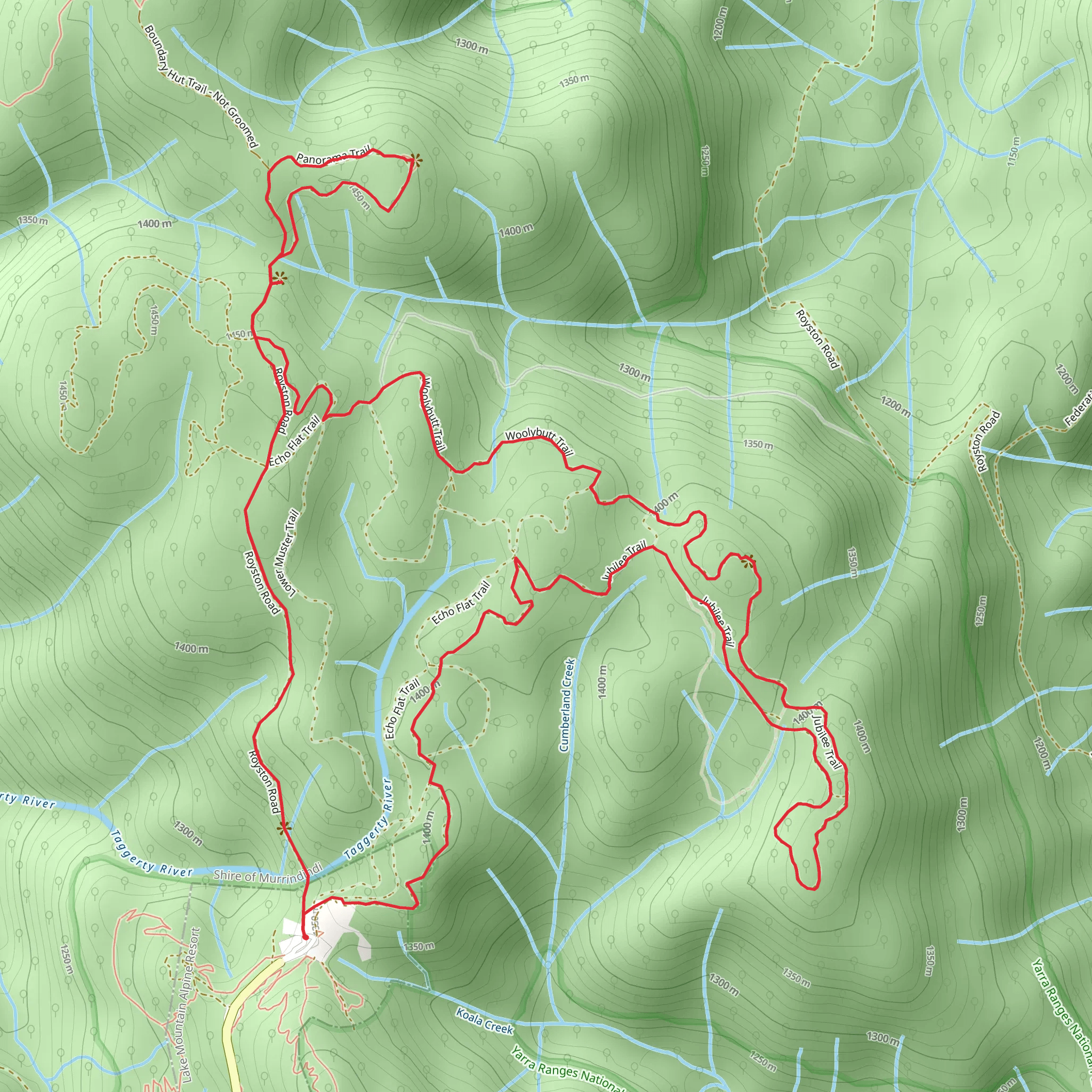 Lake Mountain Woolbutt Loop Trail mobile static map