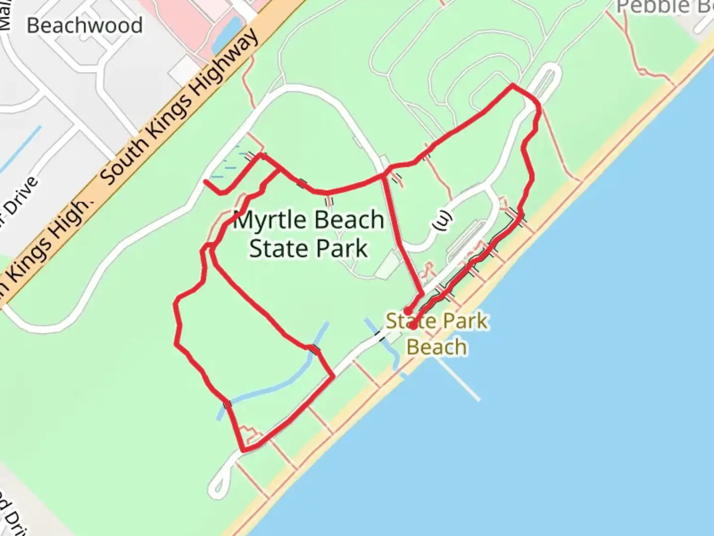 An image depicting the trail Yaupon and Sculptured Oak Nature Loop Trail and its surrounding area.