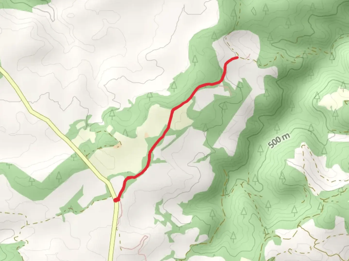 An image depicting the trail Mas d'en Jerra - Tumulus of Pedrafita I PR TE 200 and its surrounding area.