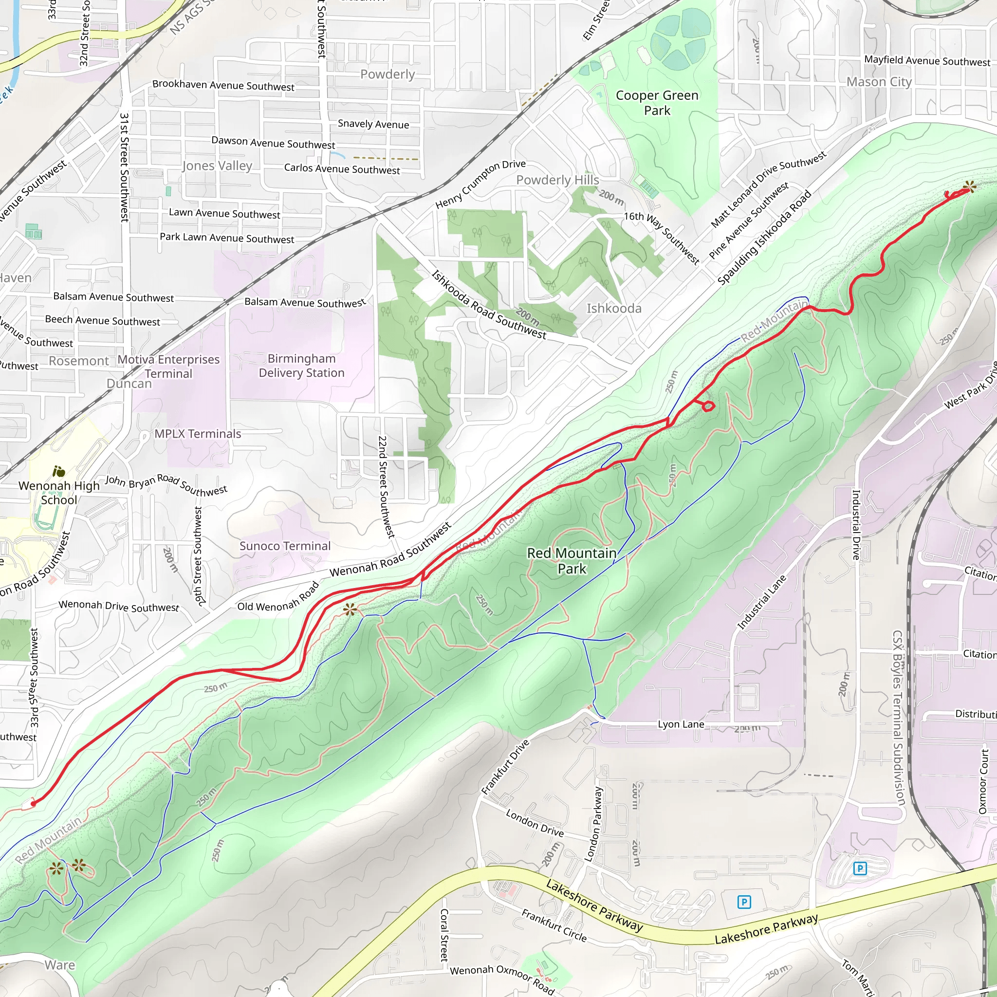BMRR North, Ishkooda and Skyhy Ride Walk Loop Trail mobile static map