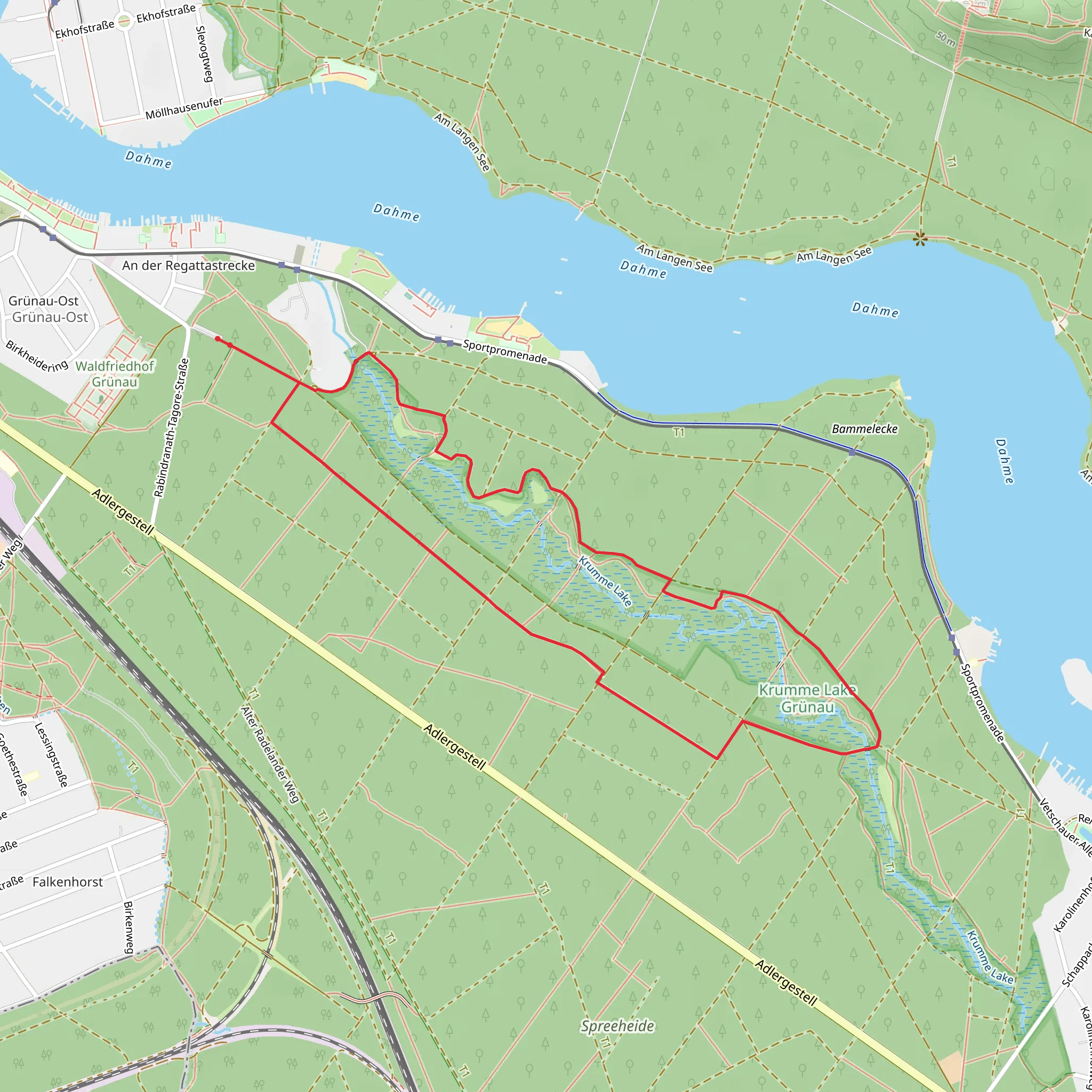 Krumme Lake Grunau Loop mobile static map