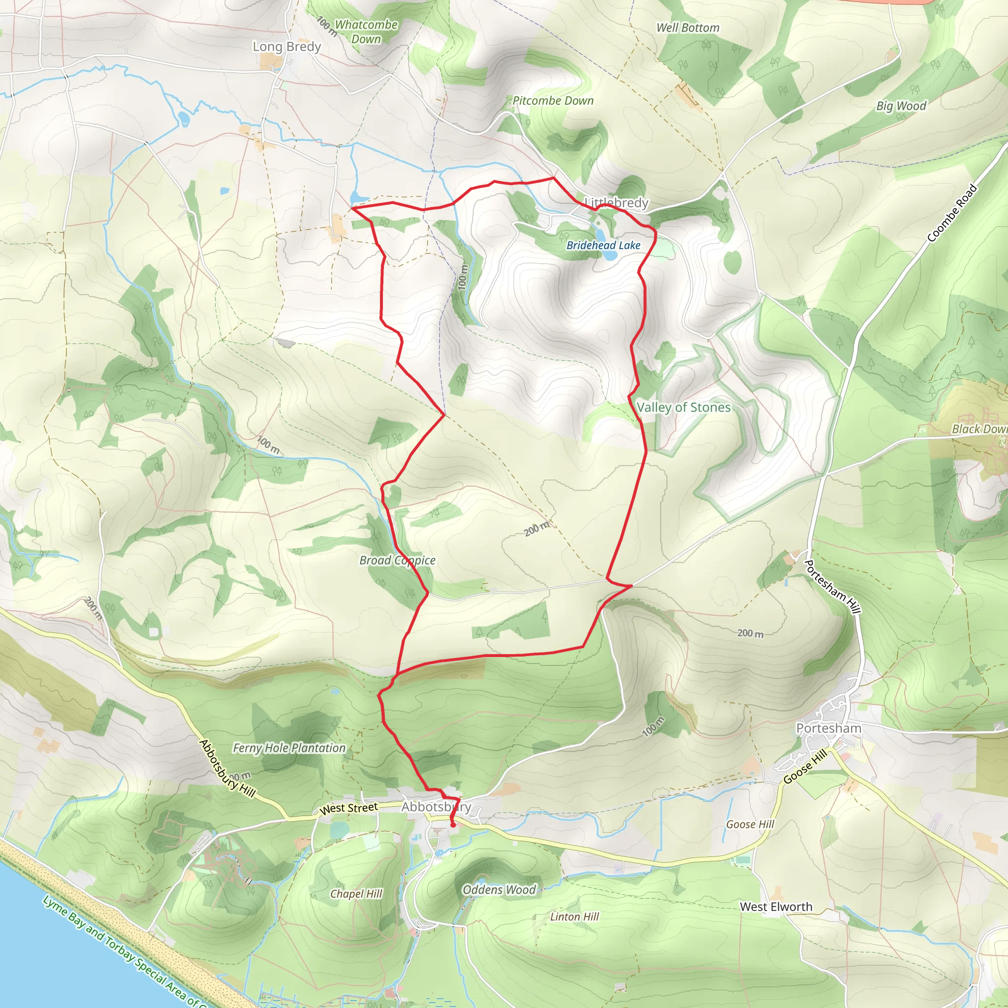 Littlebredy from Abbotsbury mobile static map