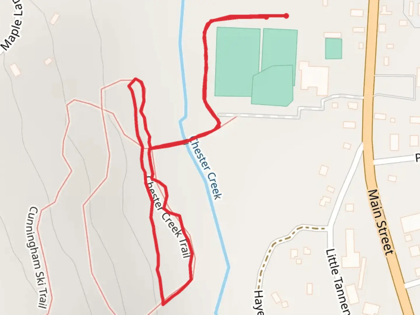 An image depicting the trail Chester Creek Loop and its surrounding area.