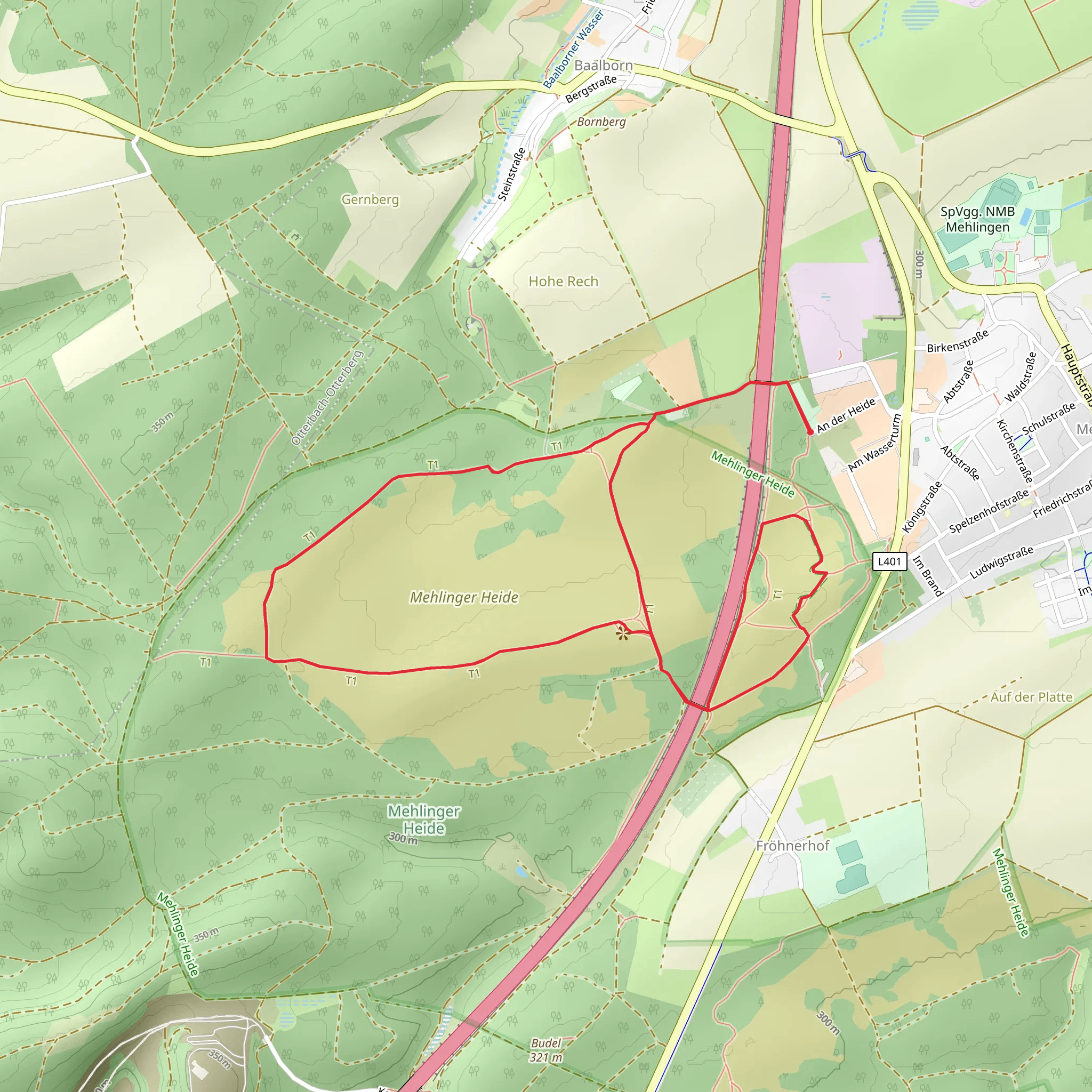 Mehlinger Heide Loop mobile static map