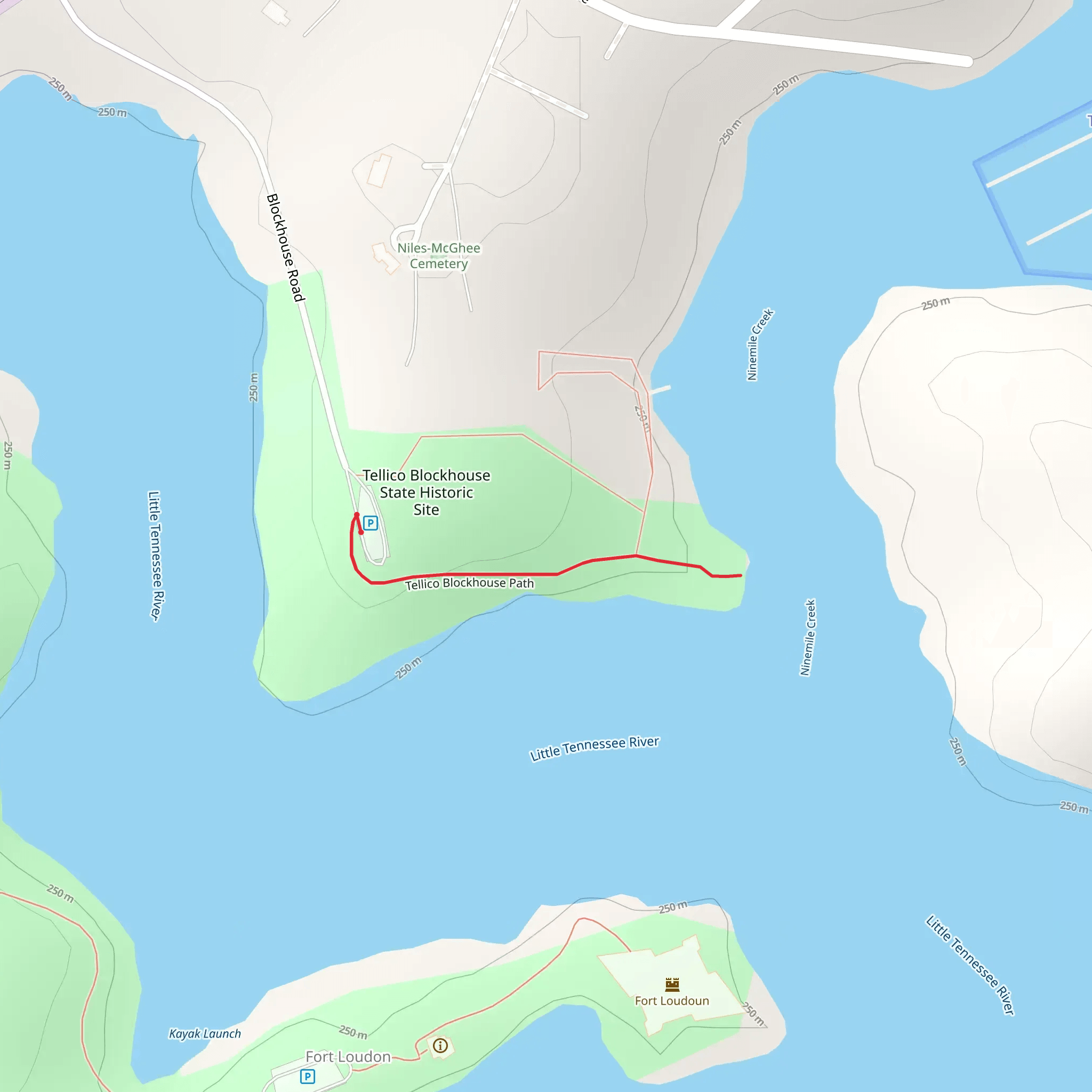 Tellico Blockhouse Path mobile static map