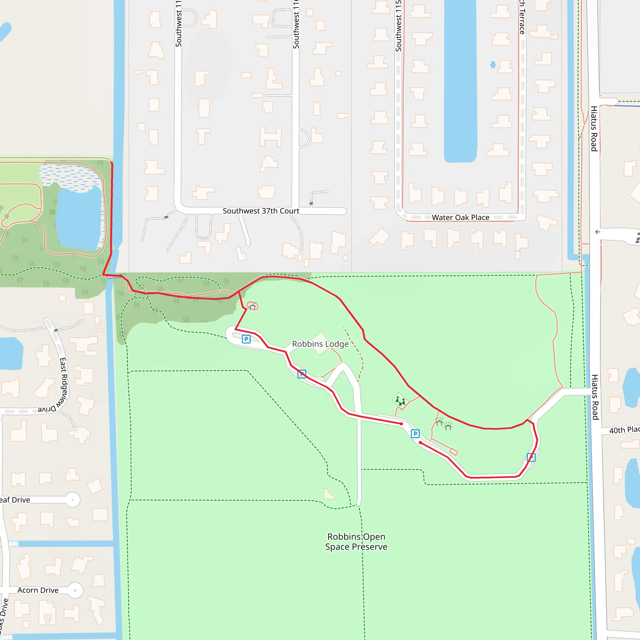 Robbins Lodge Park Loop mobile static map