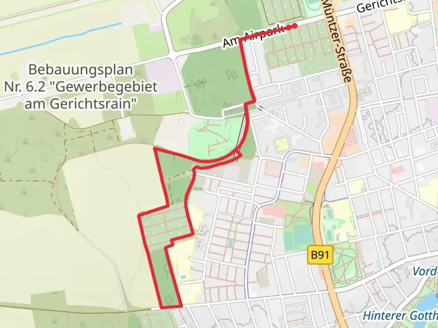 An image depicting the trail Alte Lauchstädter Straße Loop and its surrounding area.