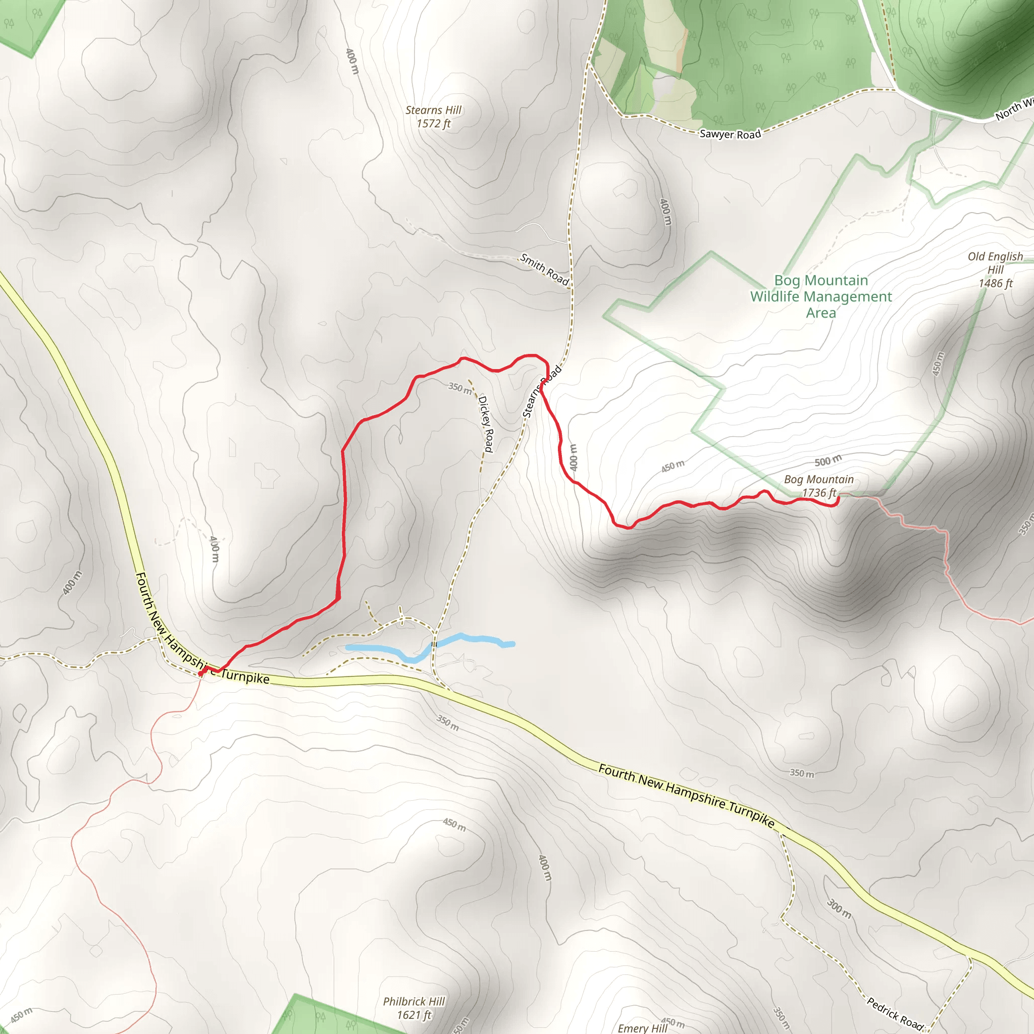 Bog Mountain via SRK Greenway mobile static map