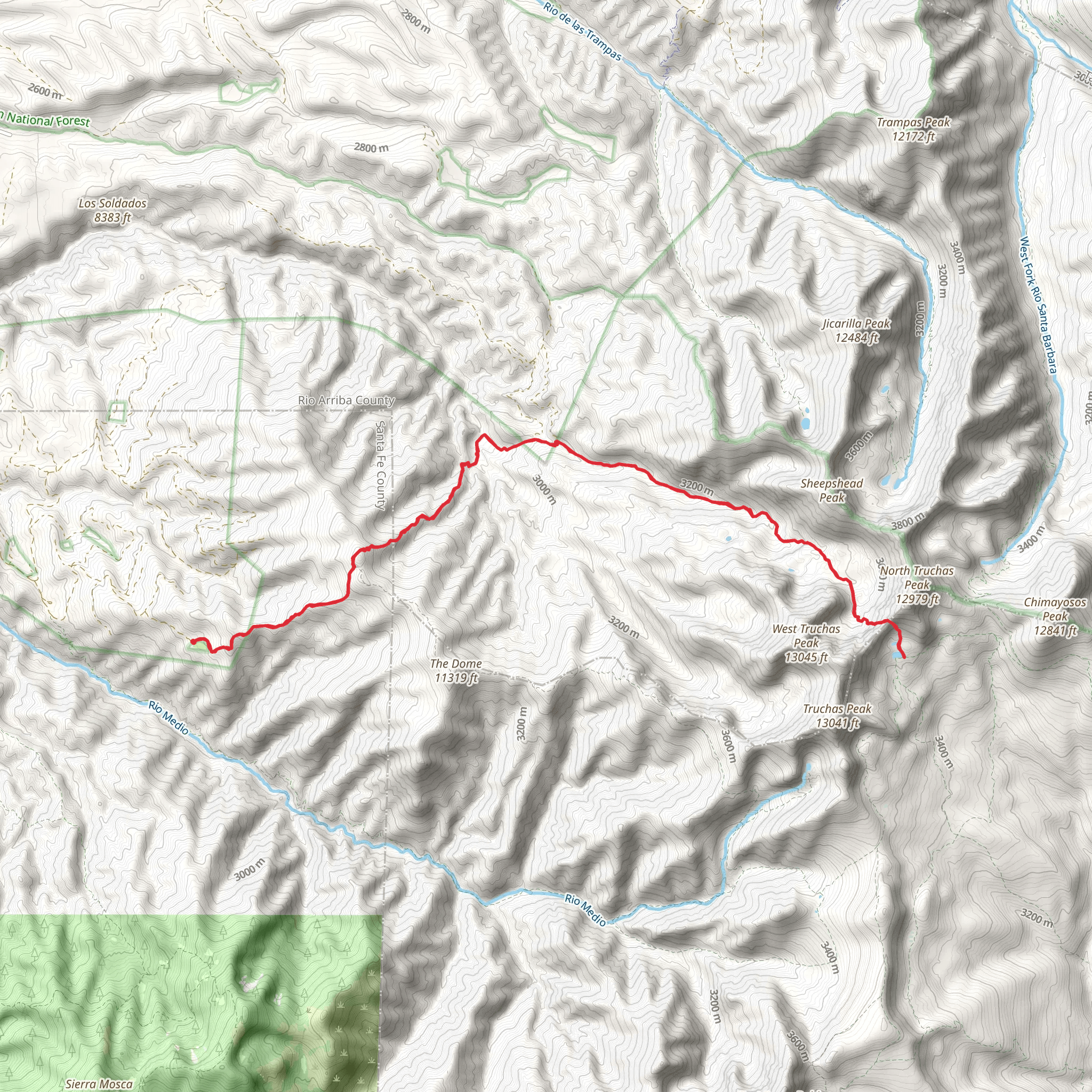 Rio Quemado Trail mobile static map