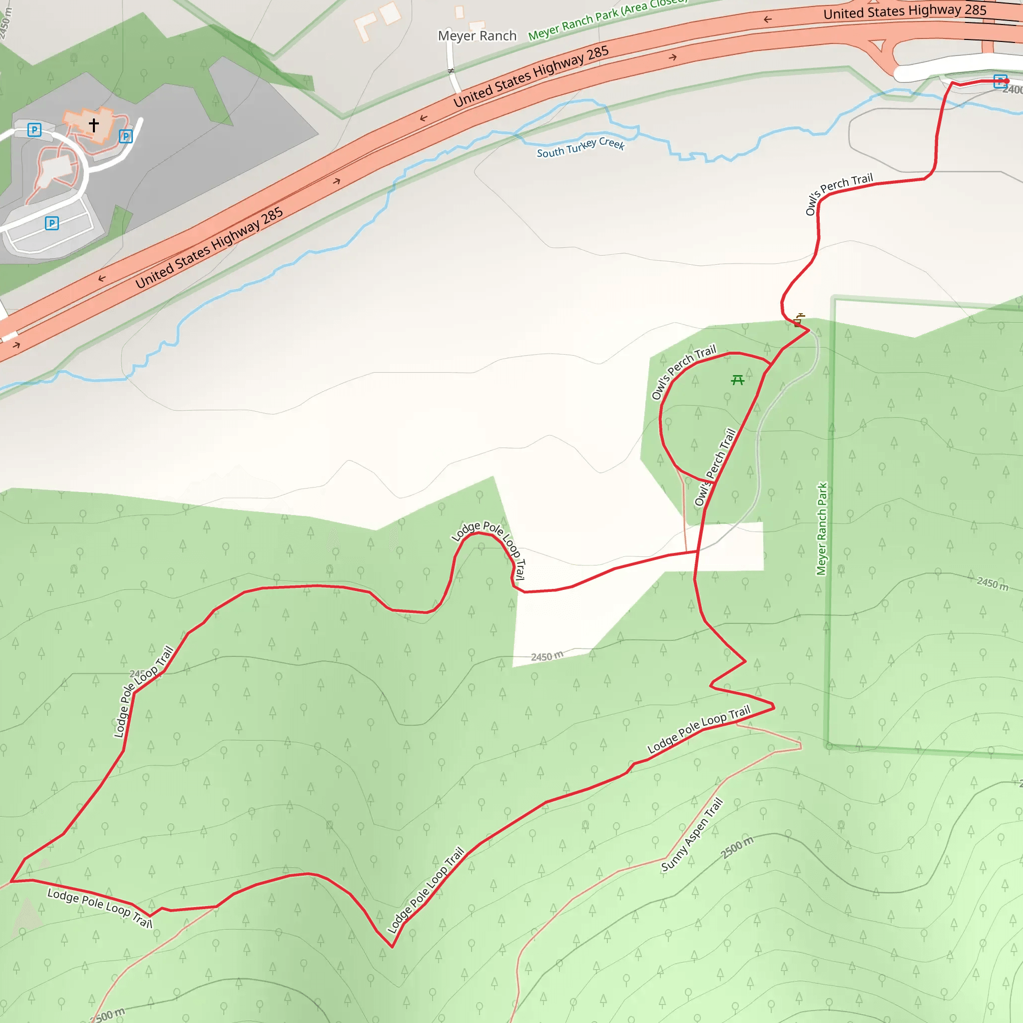 Lodge Pole Loop Trail mobile static map