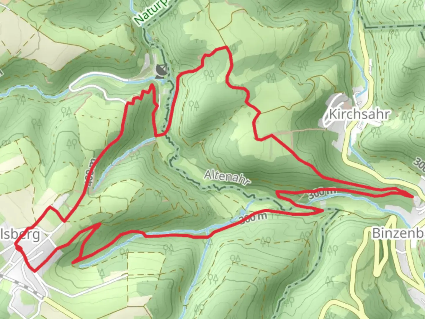 An image depicting the trail Planetenweg and Martinssteig Loop and its surrounding area.