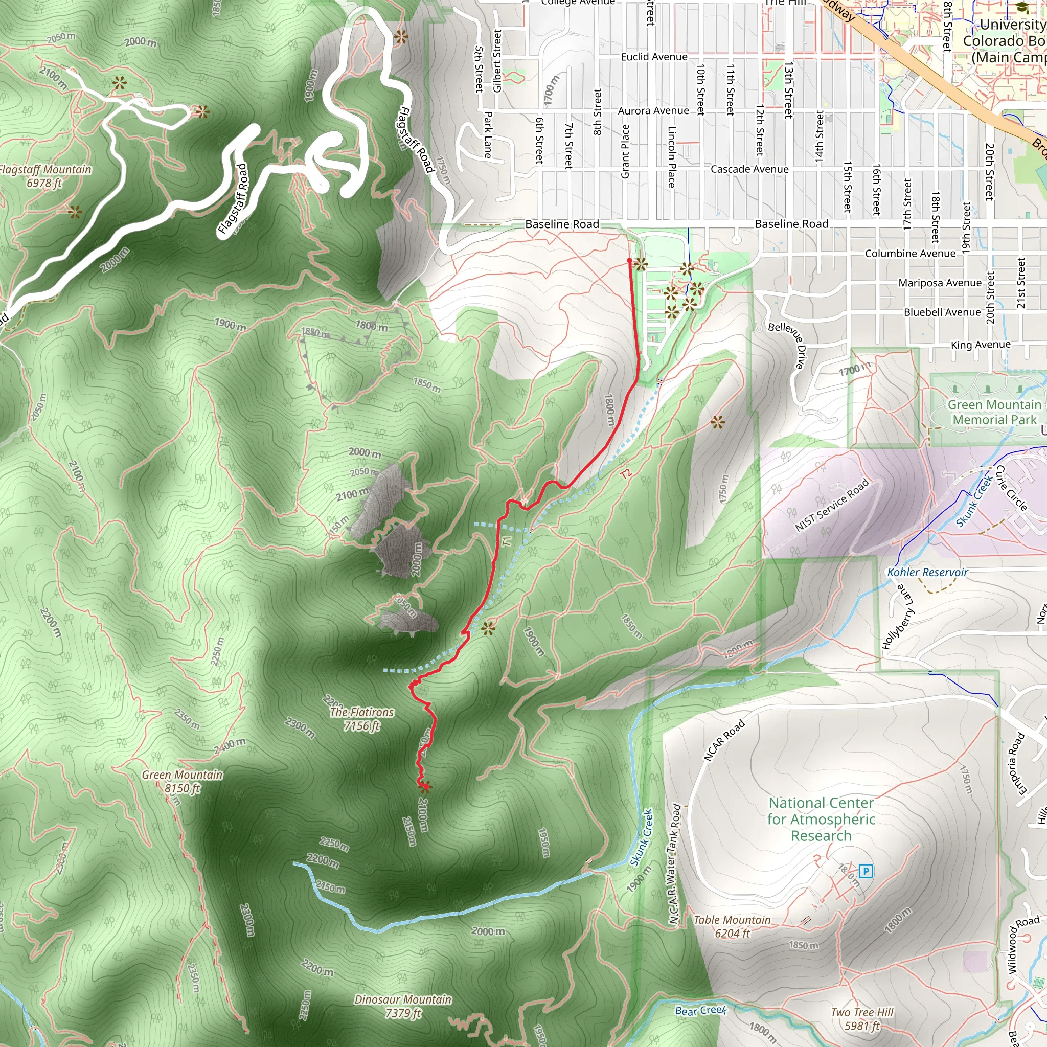 Royal Arch via Bluebell Road Trail mobile static map