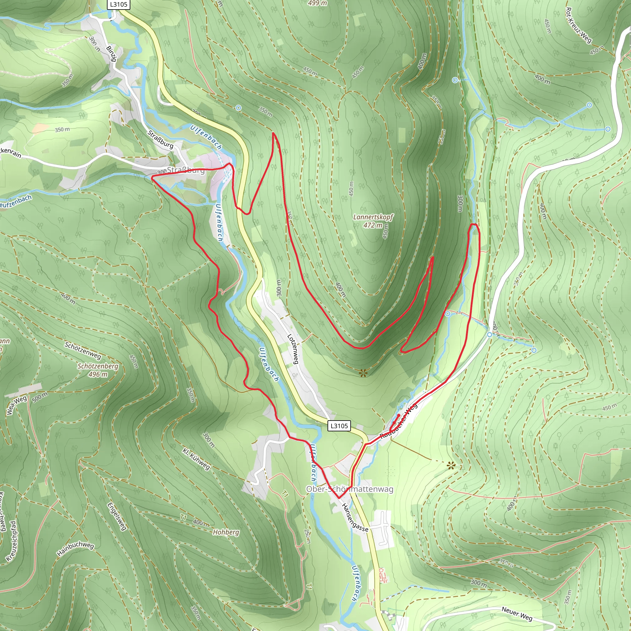 Ober-Schönmattenwag and Straßburg Loop mobile static map
