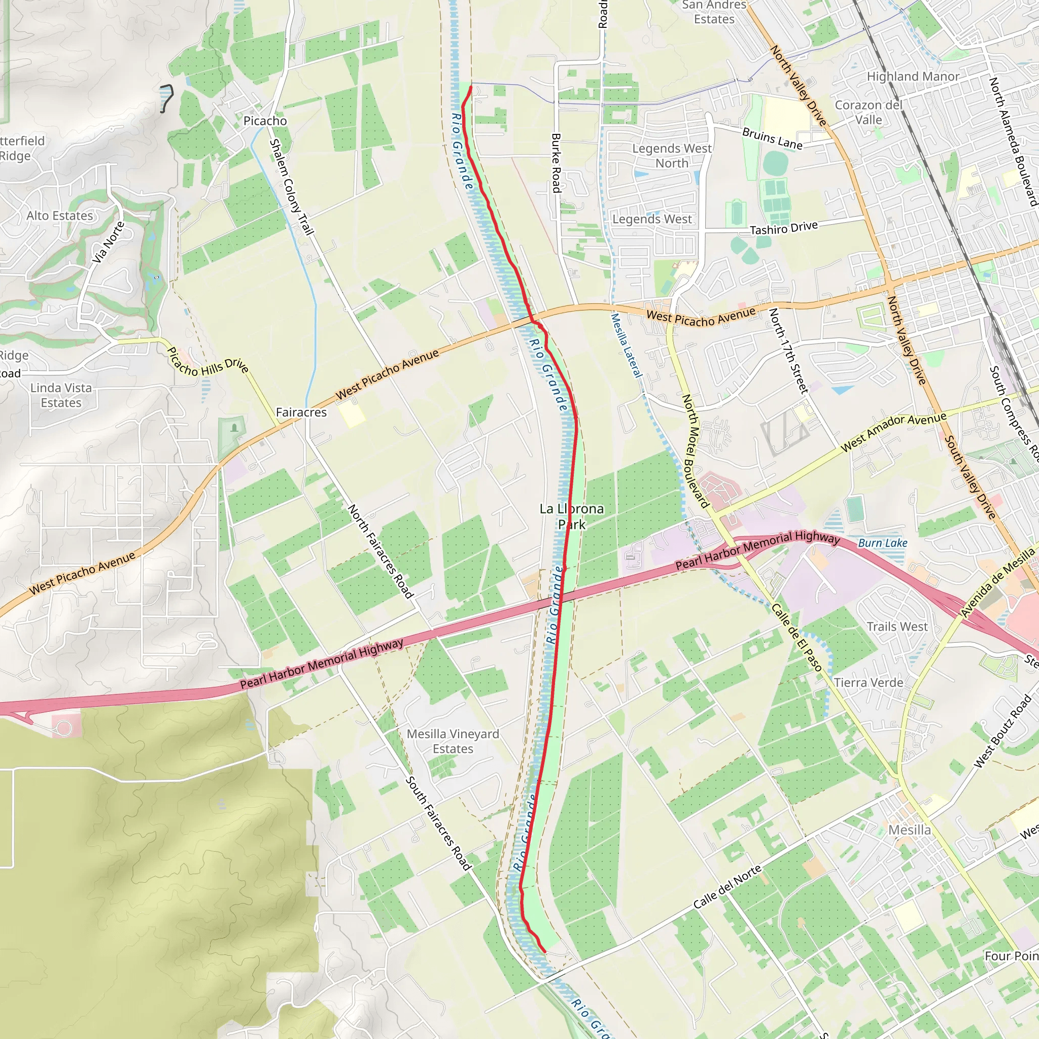 La Llorona Trail mobile static map