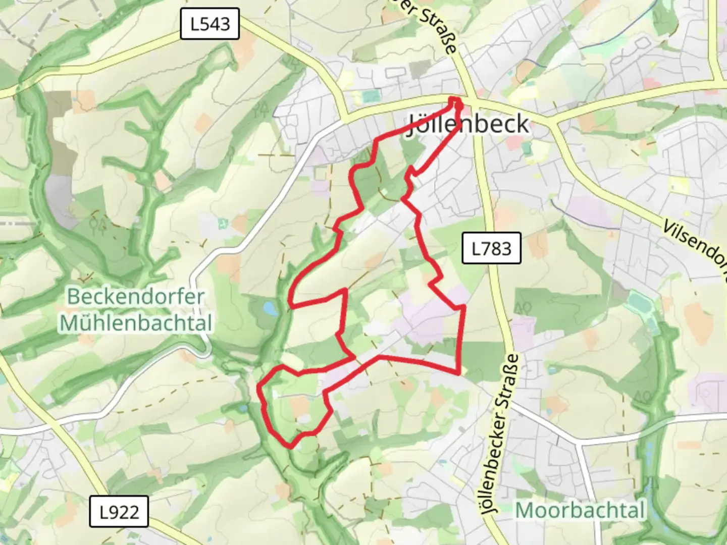 An image depicting the trail A2 - Jöllenbeck Loop and its surrounding area.