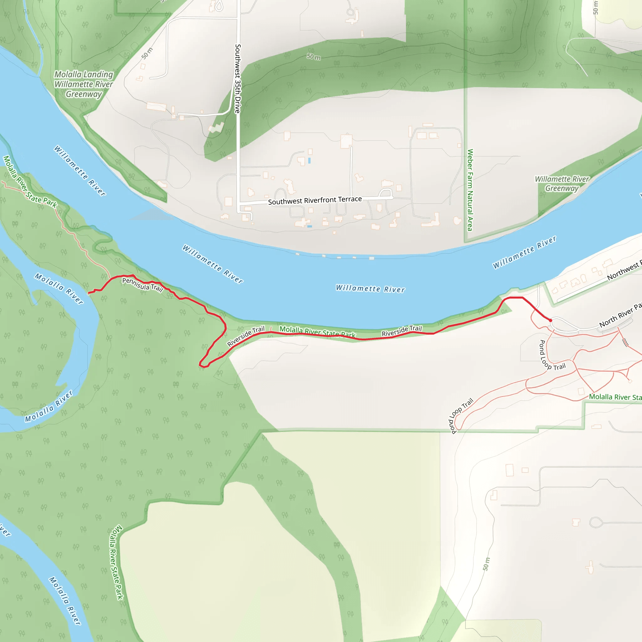 Willamette River Greenway mobile static map