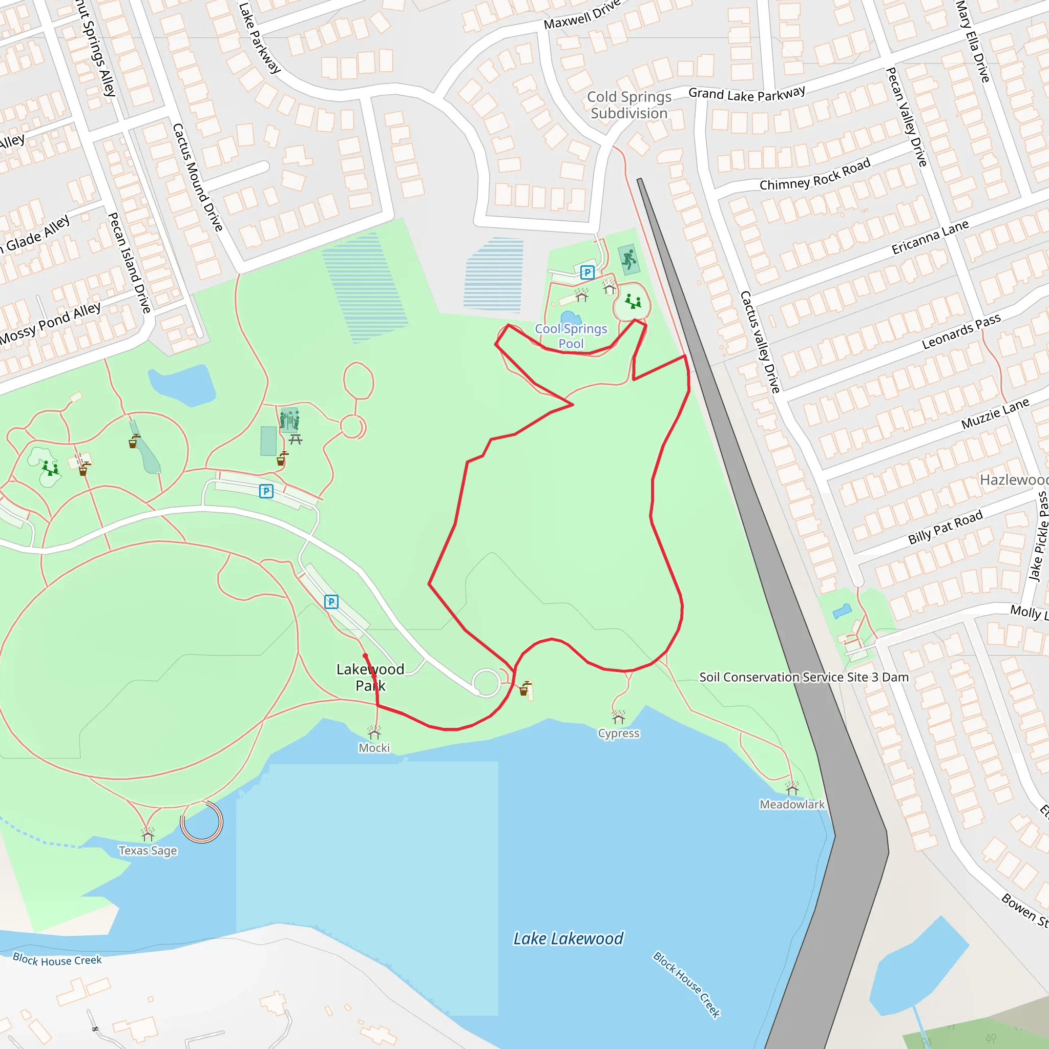Sculpture Garden Trail mobile static map