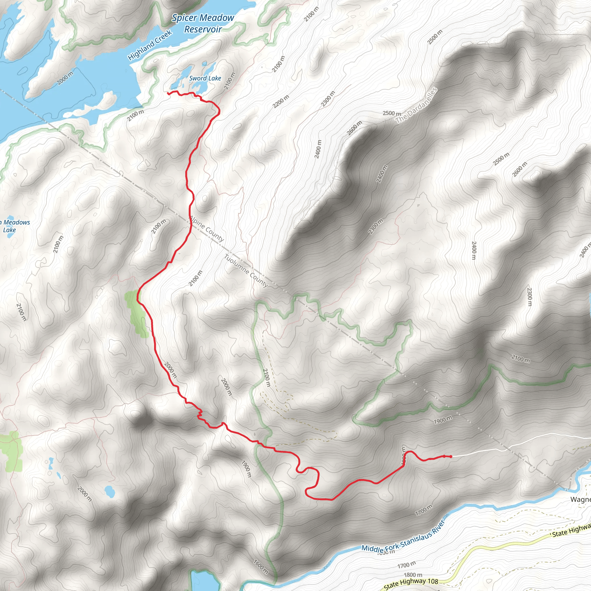 Sword Lake Trail mobile static map