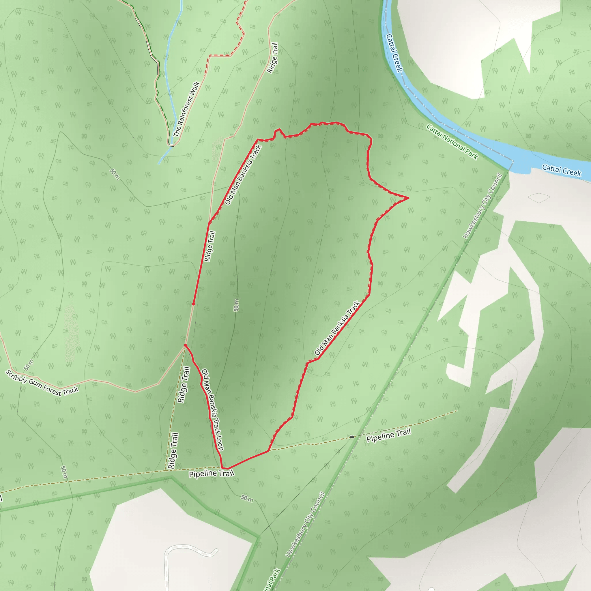 Old Man Banksia Track mobile static map