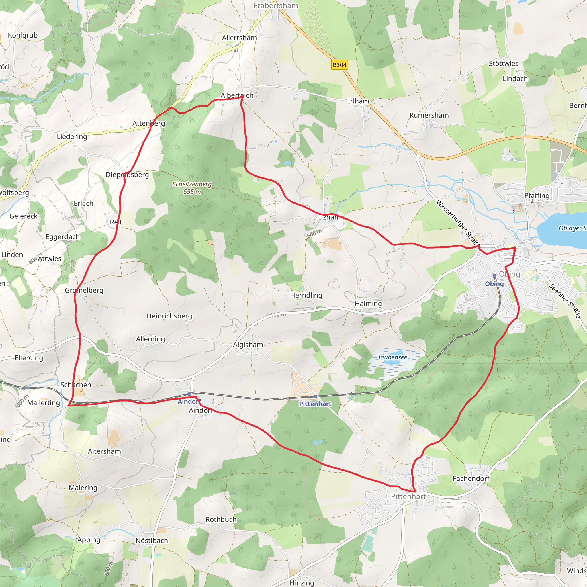 Obing and Aindorf Loop mobile static map