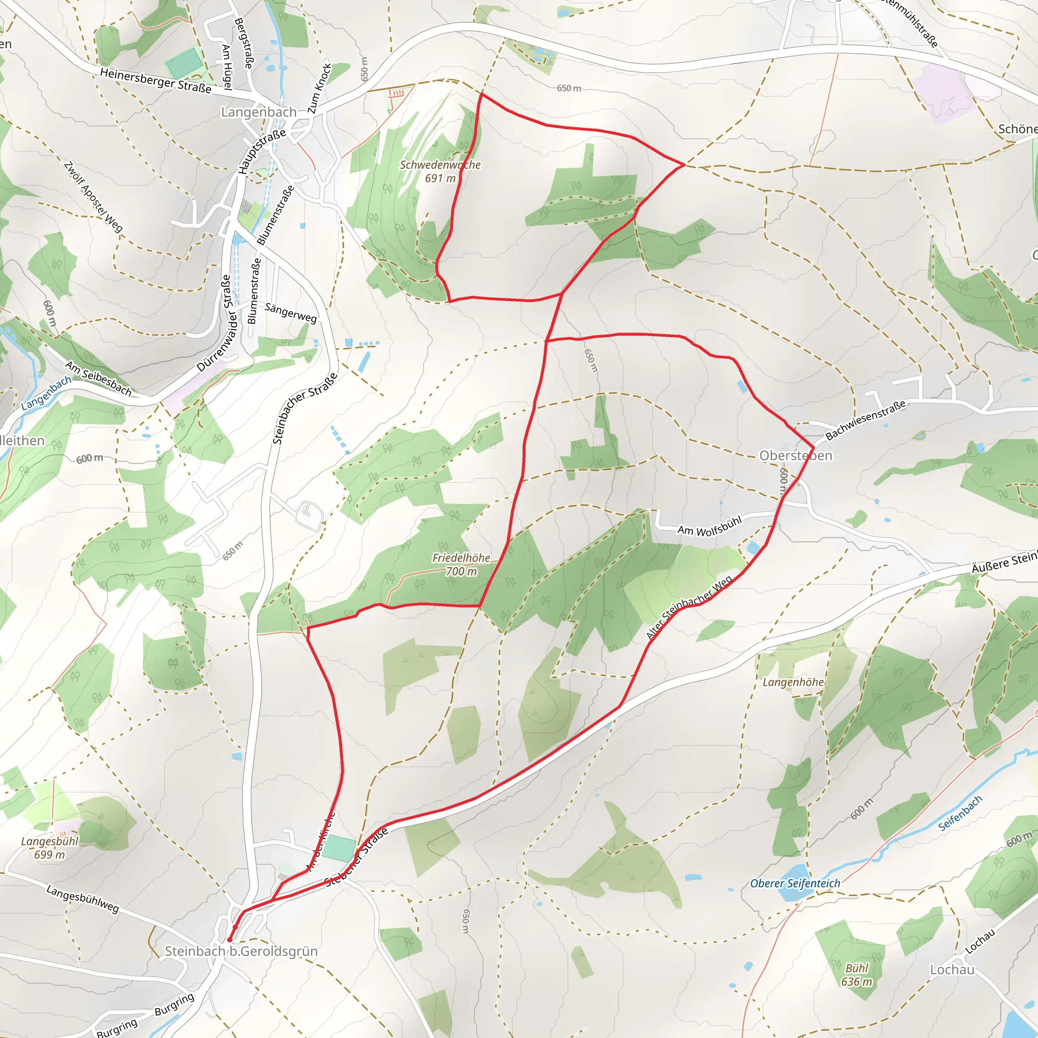 Friedelhöhe, Langenbach and Schwedenwacht Loop mobile static map