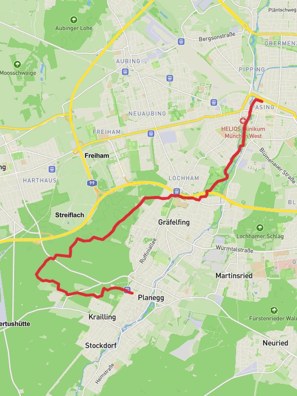 Pasing to Planegg Walk via River Wurm