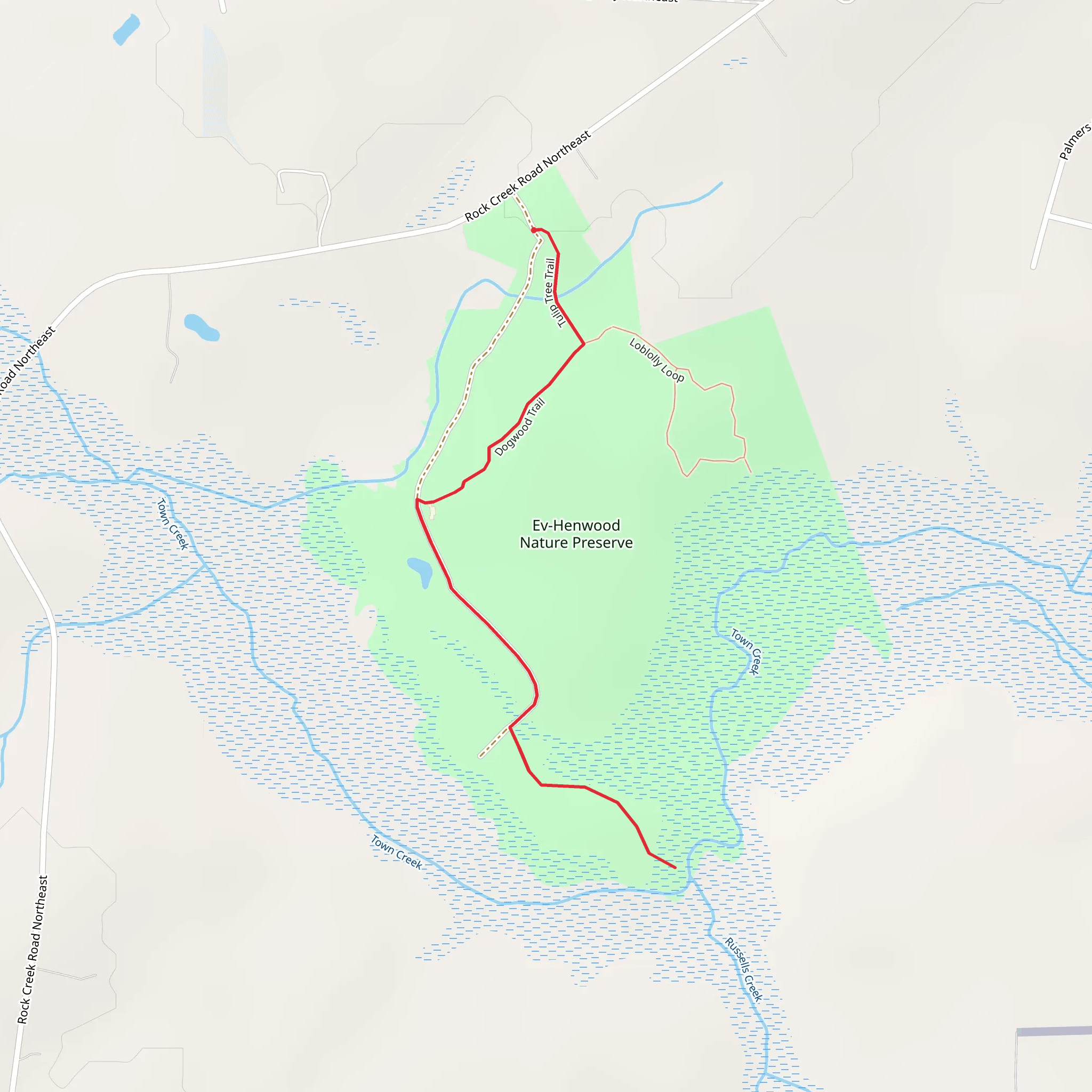 Tulip Tree and Dogwood Trail mobile static map