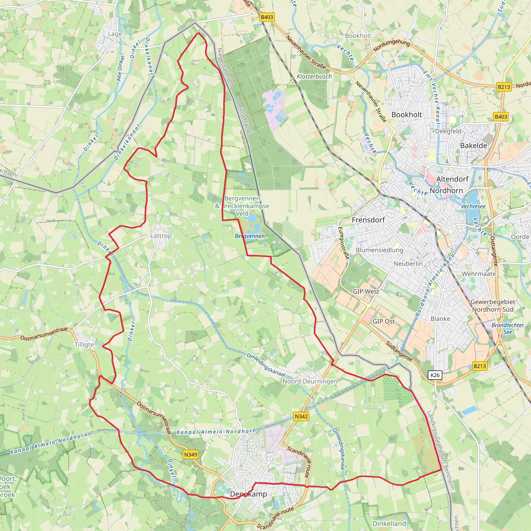 Bergvennenweg, Westenveldweg and Vrijdijk Loop mobile static map