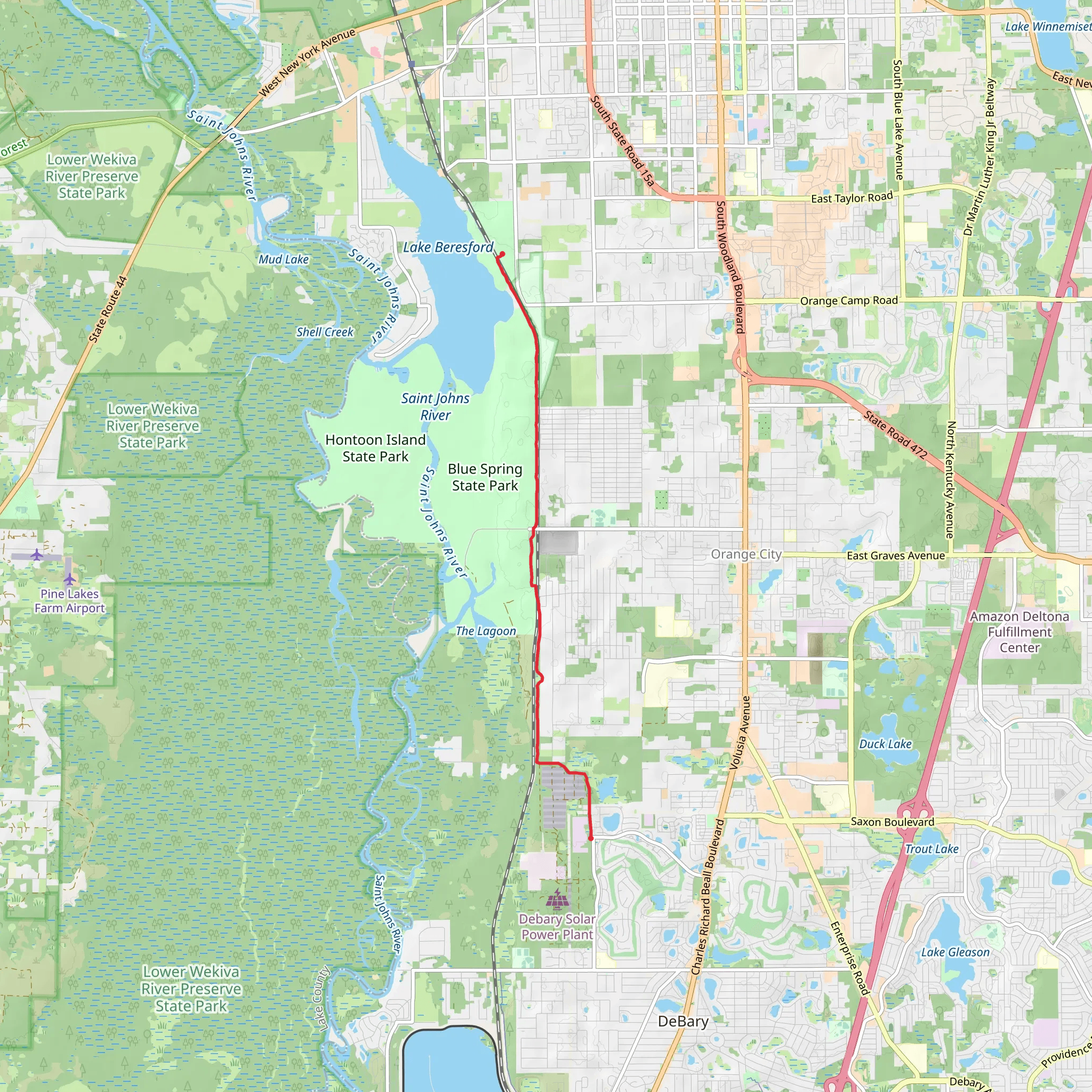 Spring-to-Spring Trail Out and Back mobile static map