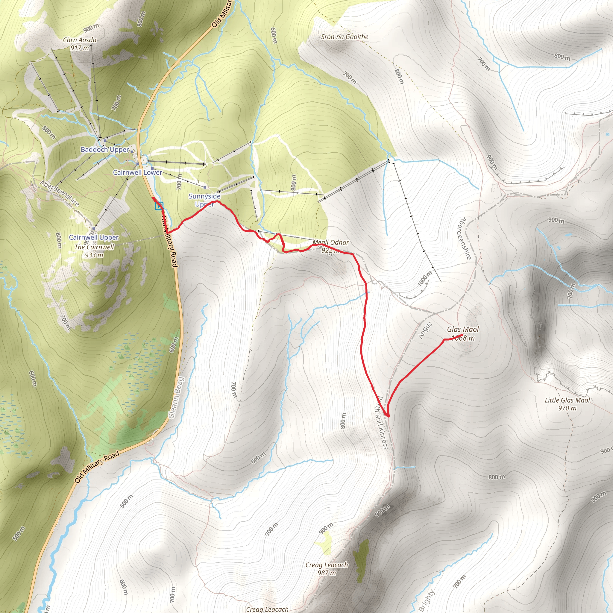 Glas Maol mobile static map