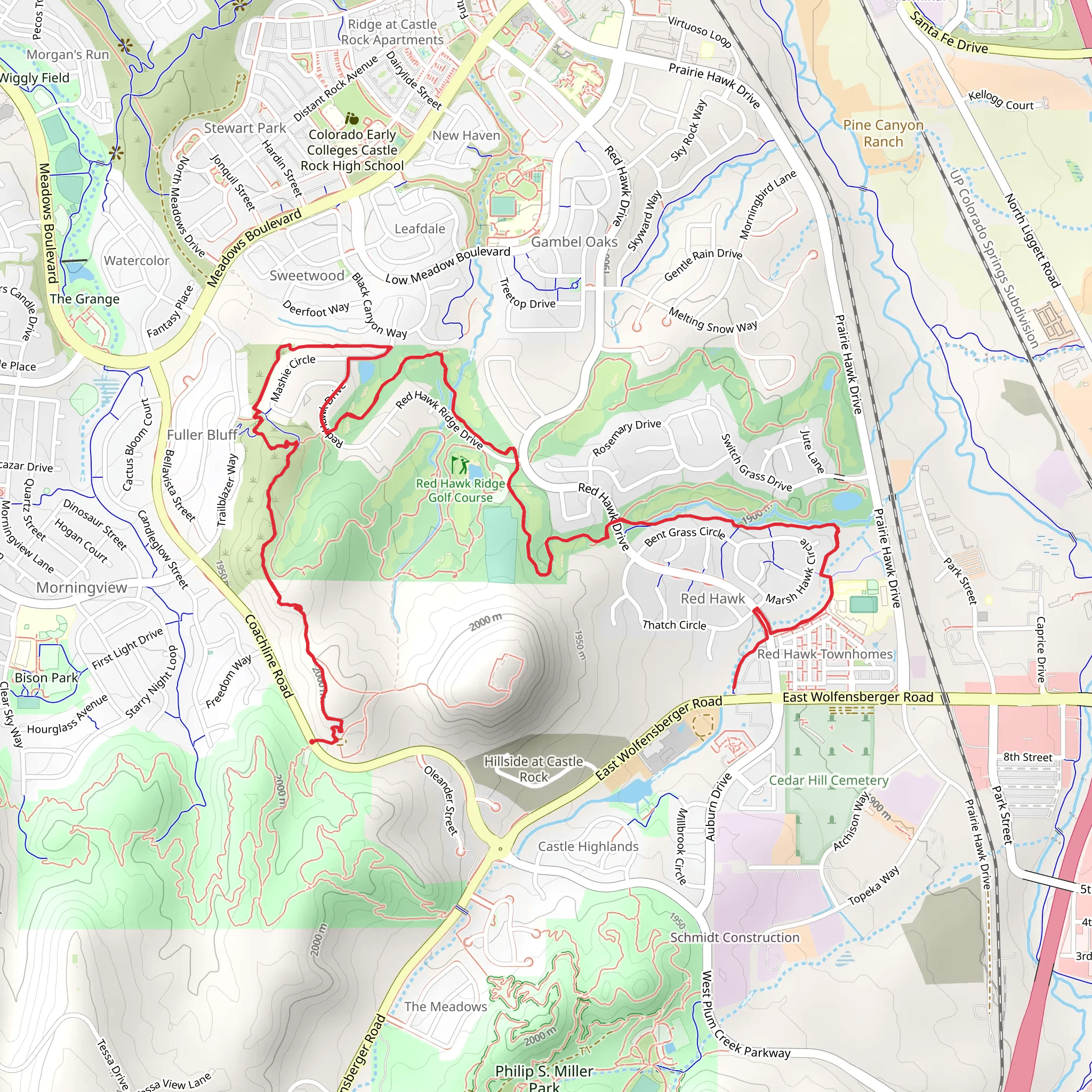Ridgeline-Red Hawk Trail mobile static map