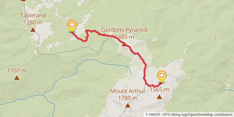 Leslie-Karamea Track stage 6 Map