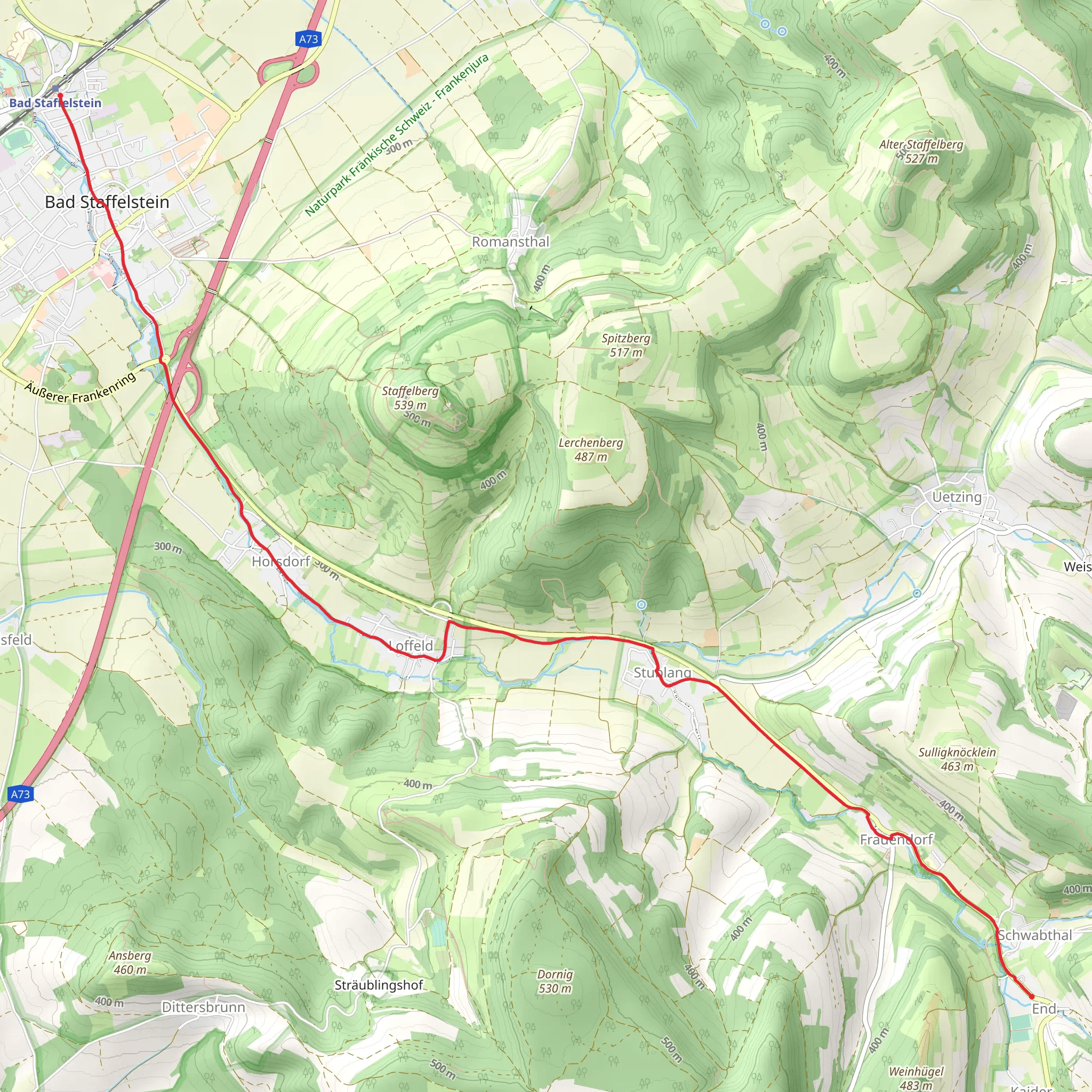 Bad Staffelstein to End Walk mobile static map